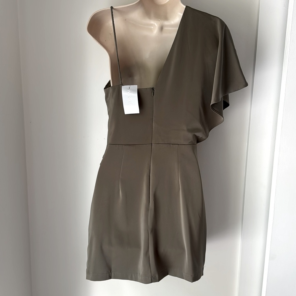 TCEC Green Asymmetrical Ruched Cocktail Dress TCEC size S - Picture 5 of 13
